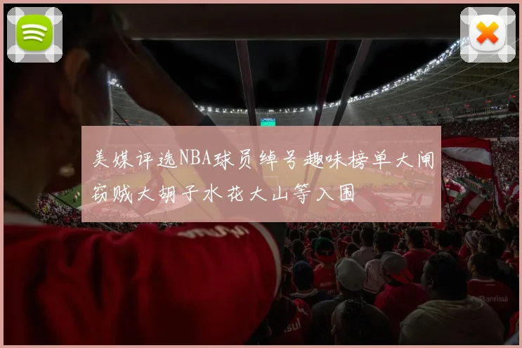 美媒评选NBA球员绰号趣味榜单大闸窃贼大胡子水花大山等入围